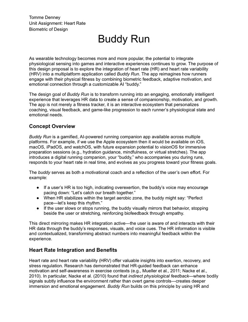 Heart-rate integration proposal — first page